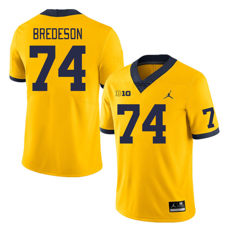 Michigan Wolverines #74 Ben Bredeson College Football Jerseys Stitched Sale-Maize
